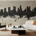Columbus Ohio Skyline Concrete Mural Wallpaper - room preview 05