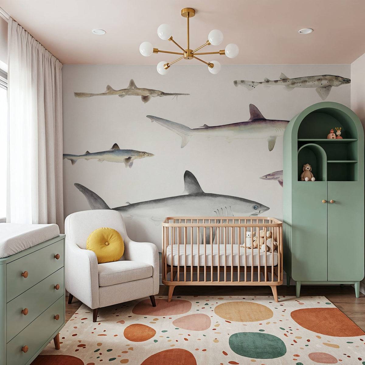 Sharks of the Pacific Ocean Mural Wallpaper - room preview 05