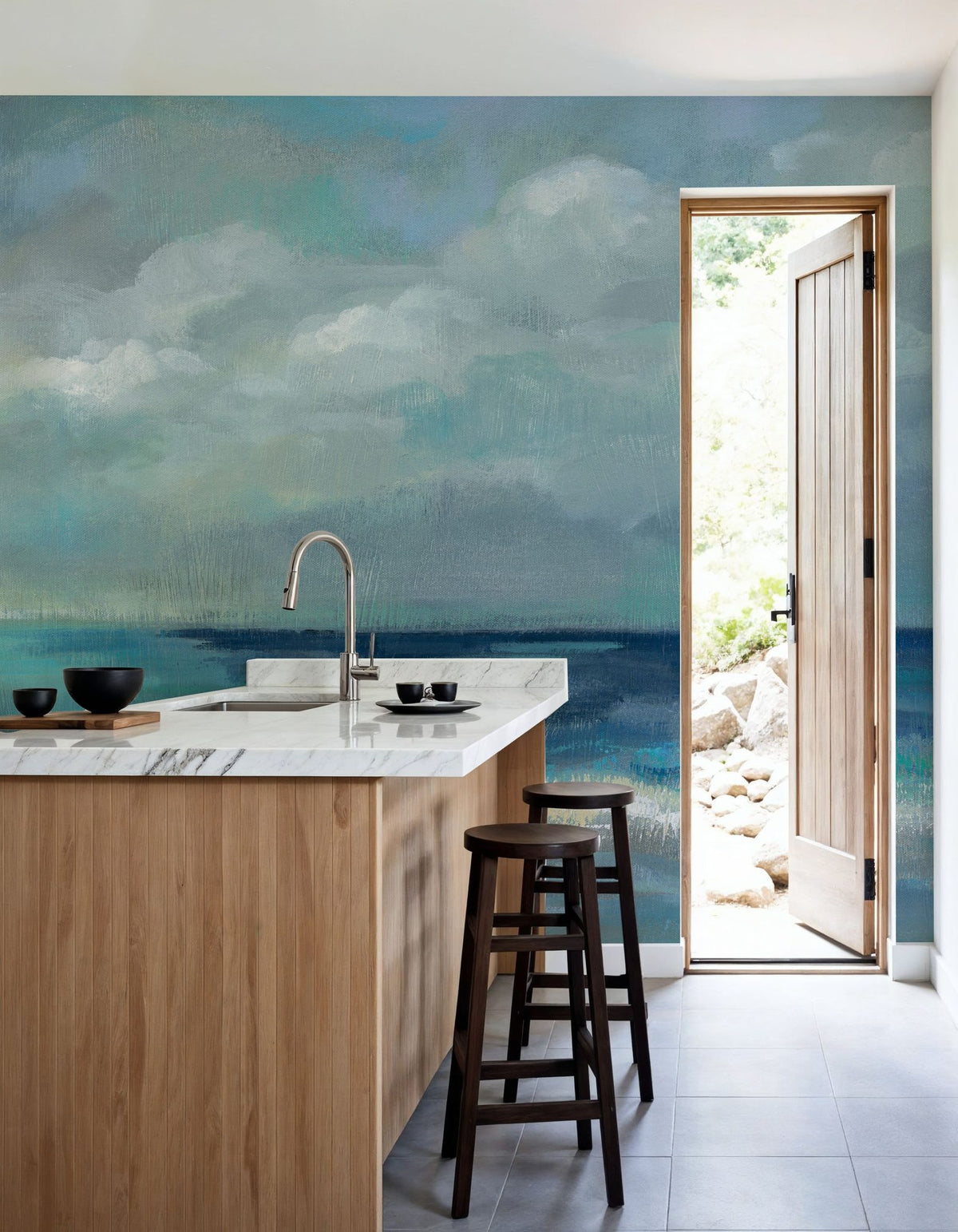 Clouds and Sea Mural Wallpaper - room preview 05