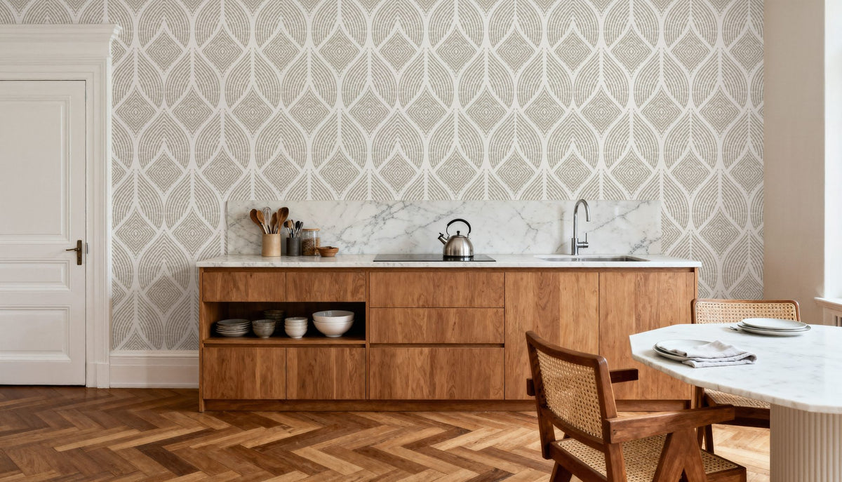 Diamond Leaf Mural Wallpaper - room preview 05