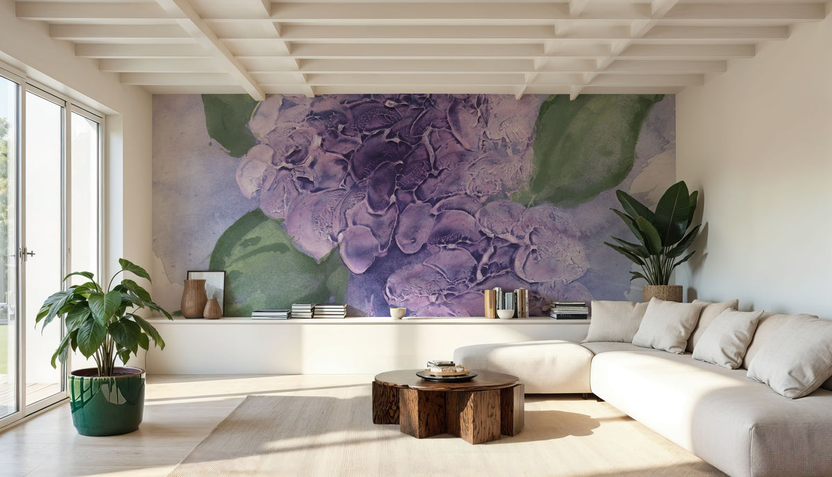 Dimensional Hydrangea I Mural Wallpaper - room preview 05
