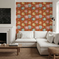 Time to Share Pumpkins Orange Mural Wallpaper - room preview 05