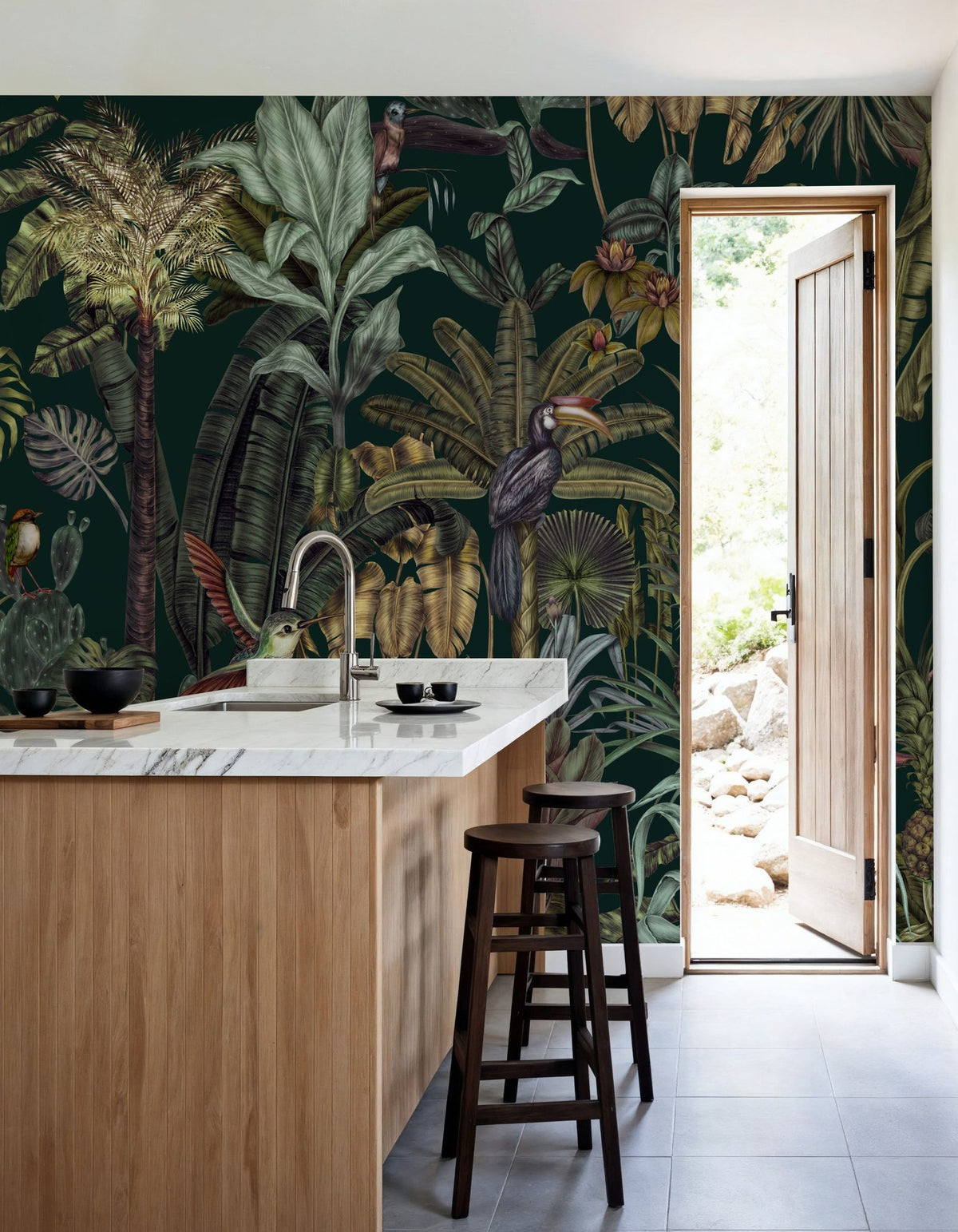 Tropical Wonderland, Forest Green Mural Wallpaper - room preview 05