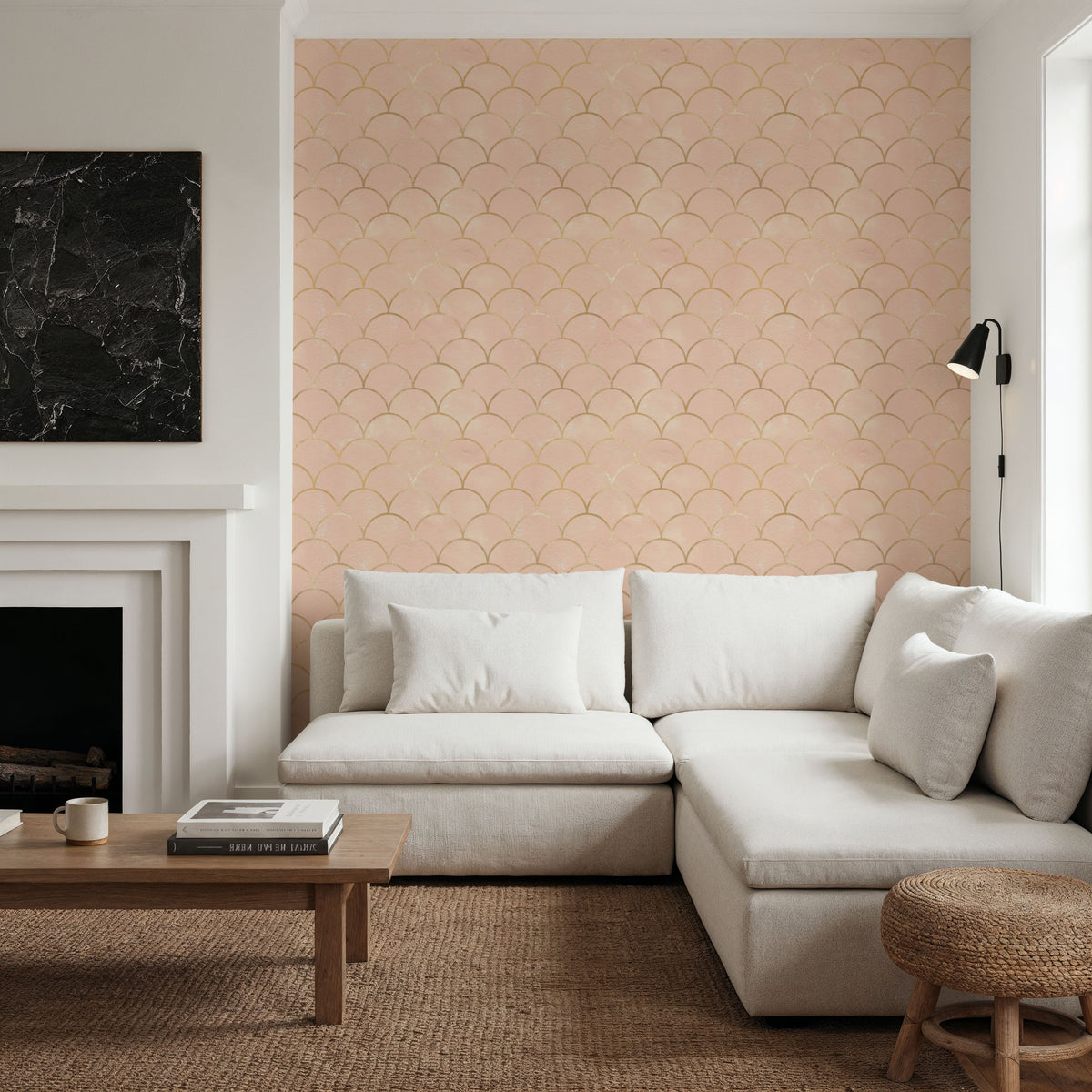 Golden Sacle Pattern Mural Wallpaper - room preview 05