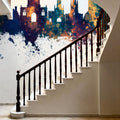 Warwick England Skyline Blue & Bronze Mural Wallpaper - room preview 05