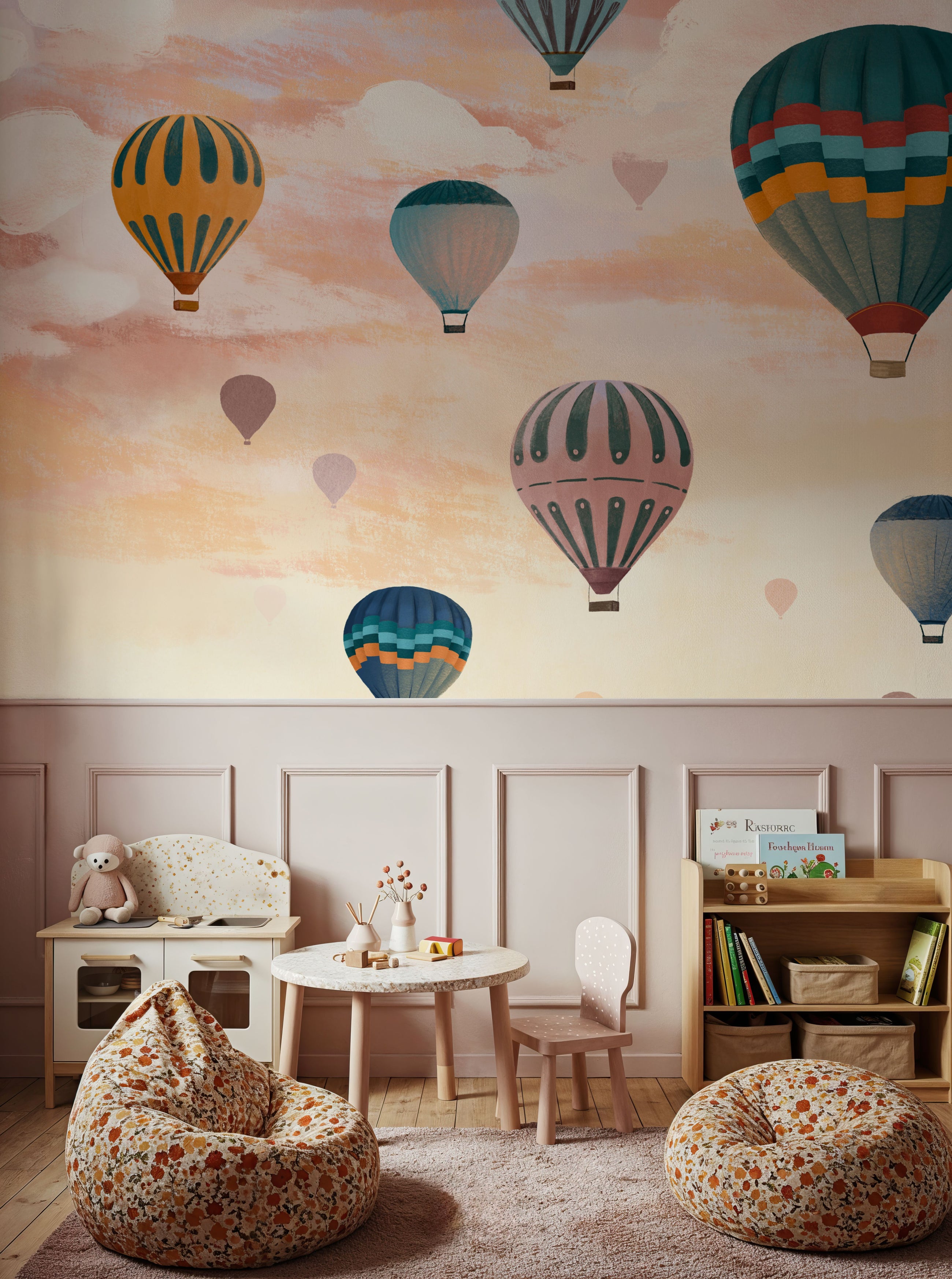 Airballoon Sky Mural Wallpaper