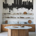 Fort Lauderdale Florida Skyline Black & White Mural Wallpaper - room preview 05