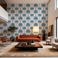 Graphic Palms, Teal Mural Wallpaper - room preview 05