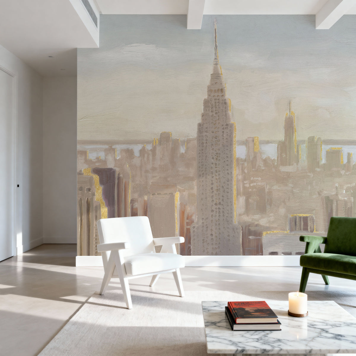 Downtown Dawn Mural Wallpaper - room preview 05
