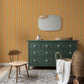 Paisley Thoughts Orange Mural Wallpaper - room preview 05