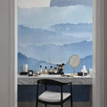 Sunrise Mountain View, Sky Blue Mural Wallpaper - room preview 05