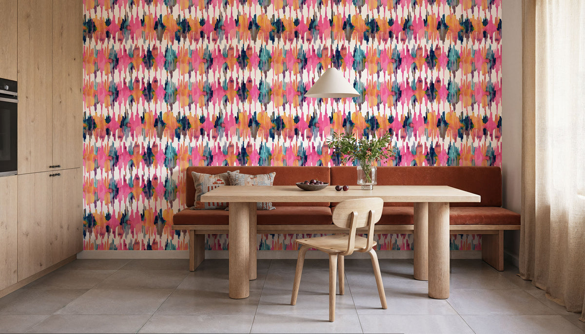 Rose Quarts Ikat Mural Wallpaper - room preview 05