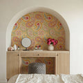Harvest Paisley Yellow Mural Wallpaper - room preview 05
