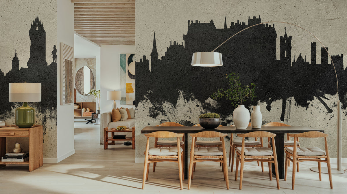 Stirling Scotland Skyline Concrete Mural Wallpaper - room preview 05