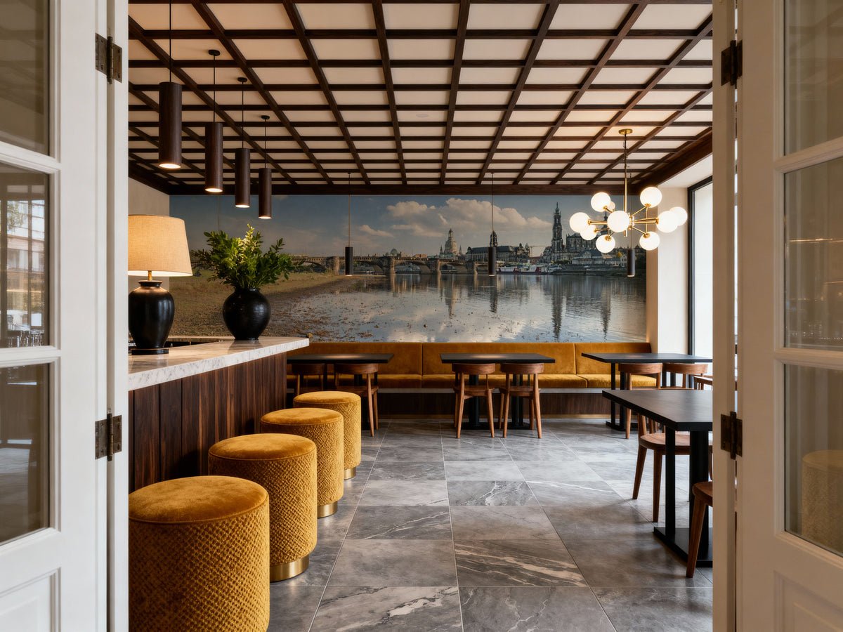 Stone Bridge Reflection Mural Wallpaper - room preview 05