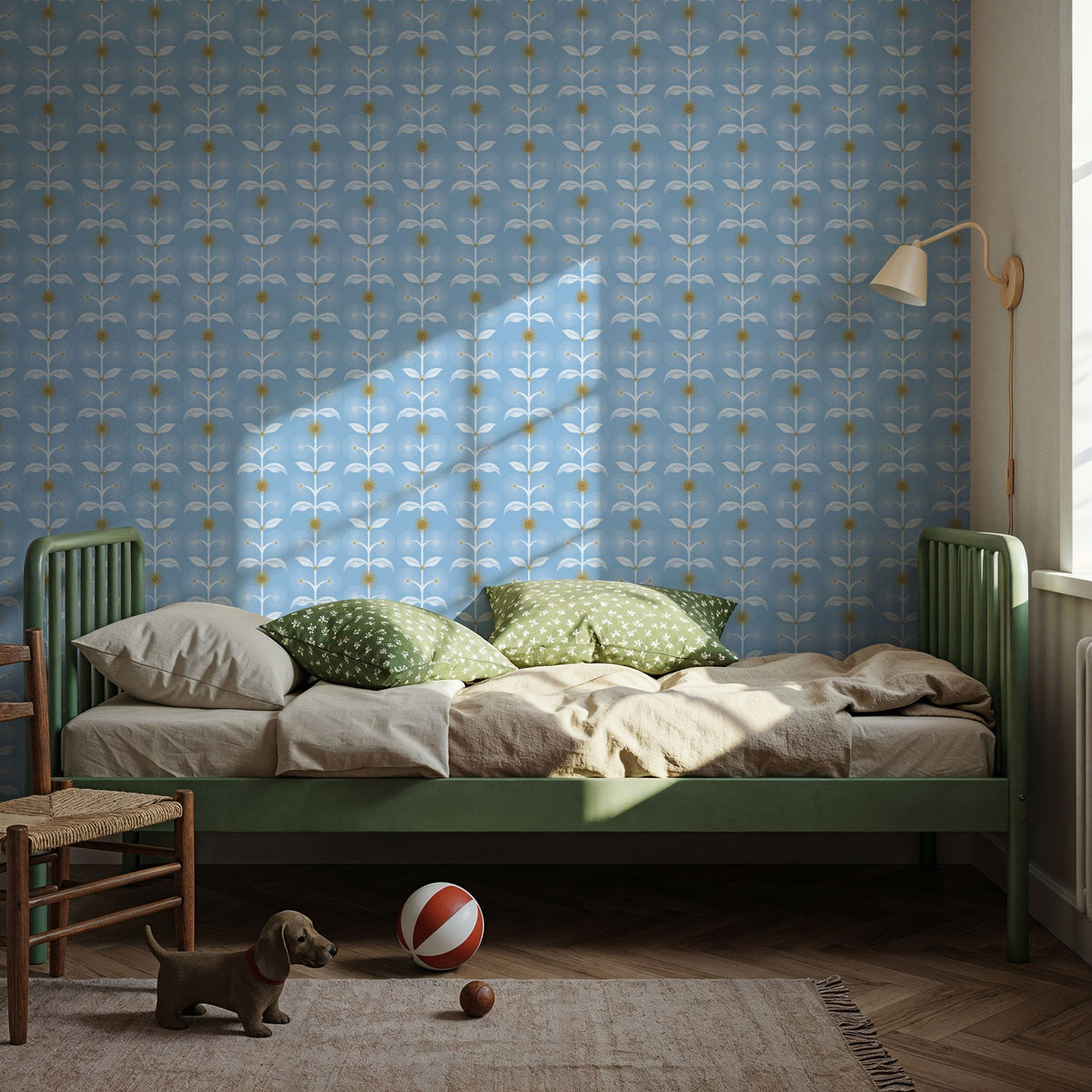 Helophite, Sky Blue Mural Wallpaper - room preview 05