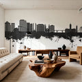 Spokane Washington Skyline Black & White Mural Wallpaper - room preview 05