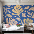 Monstera Cuttings, Soft Blue Mural Wallpaper - room preview 05