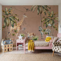 Whimsical Wildlife Blush Mural Wallpaper - room preview 05