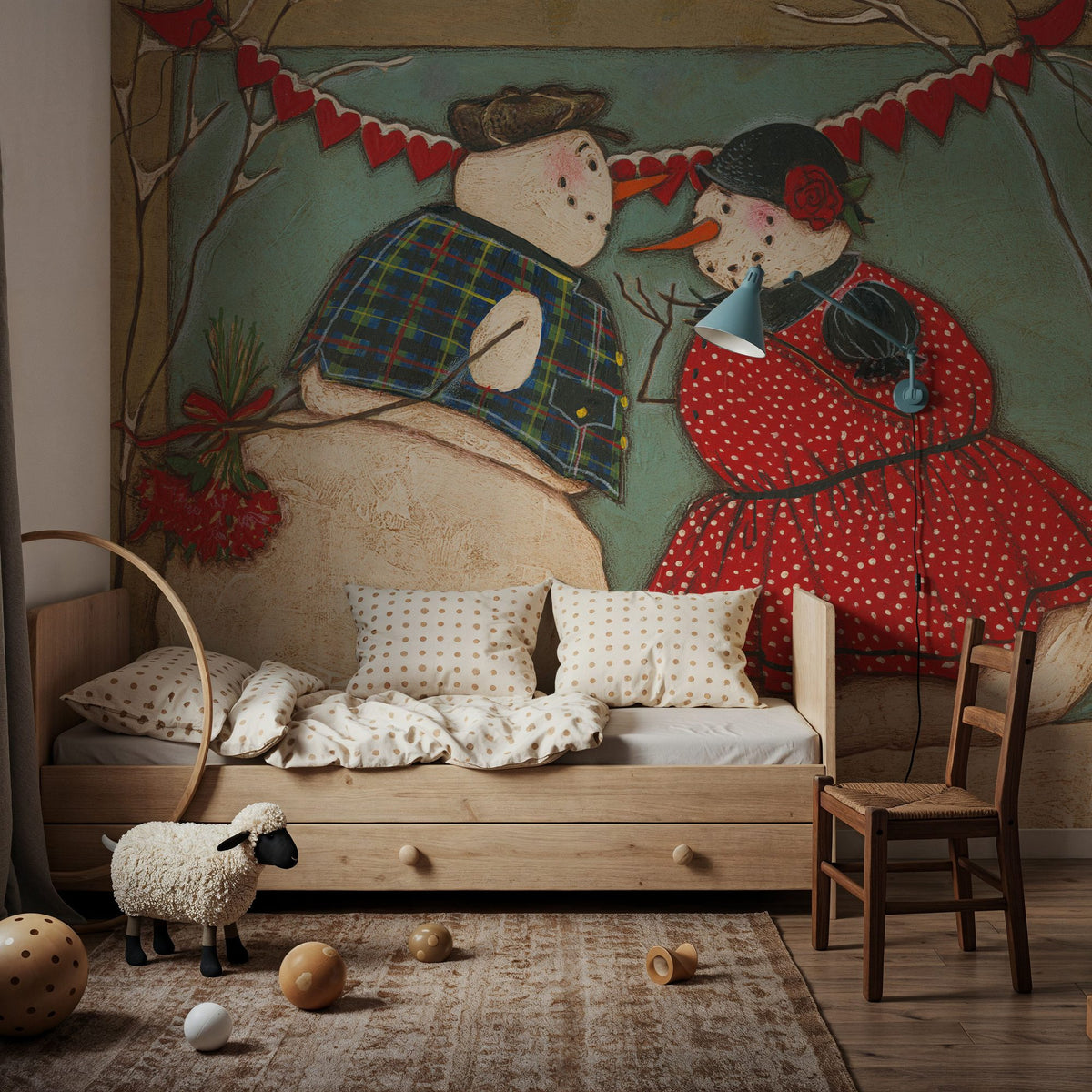 Seasonal Snowman II Mural Wallpaper - room preview 05