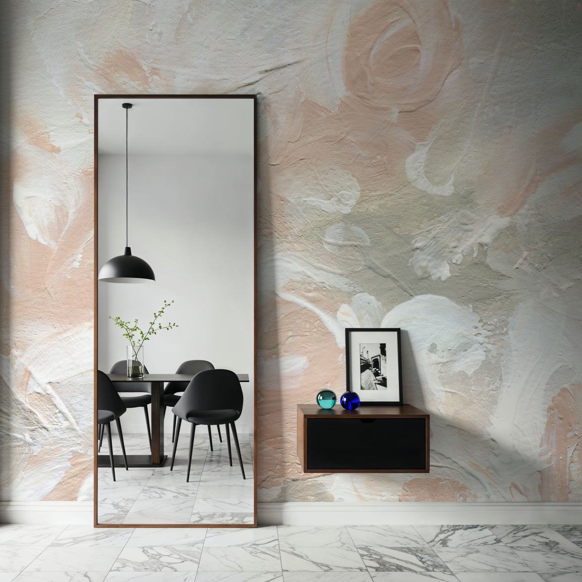 Blushing Abstract Mural Wallpaper - room preview 05