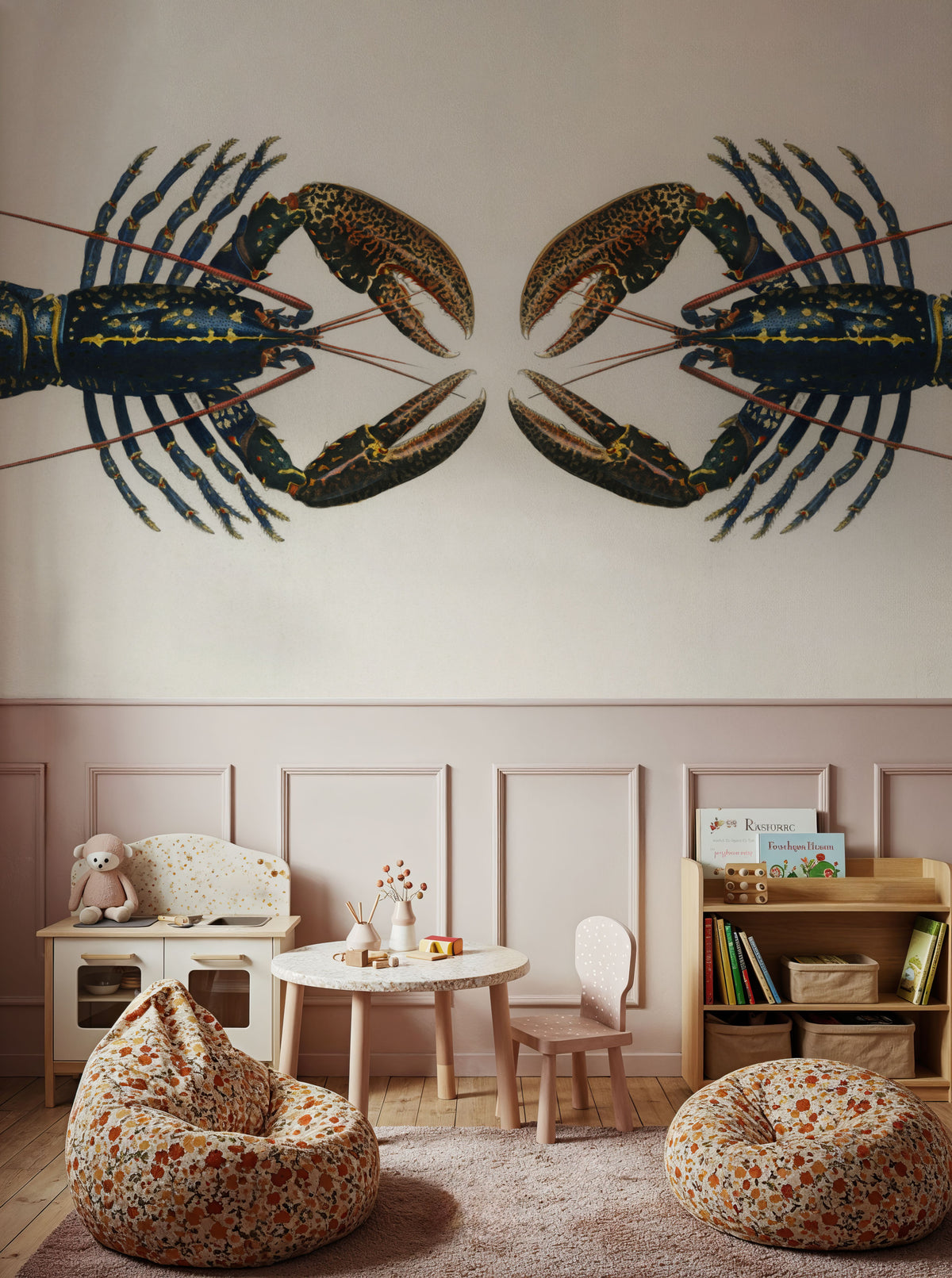 Crimson Crawfish Extravaganza Mural Wallpaper - room preview 05