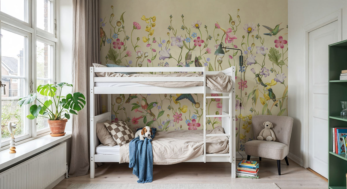 Bird Garden Yellow Mural Wallpaper - room preview 05