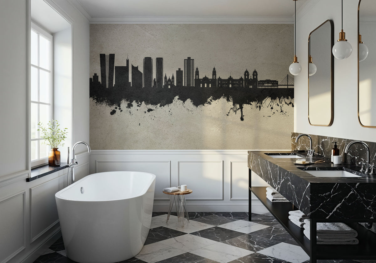 Lima Peru Skyline Concrete Mural Wallpaper - room preview 05