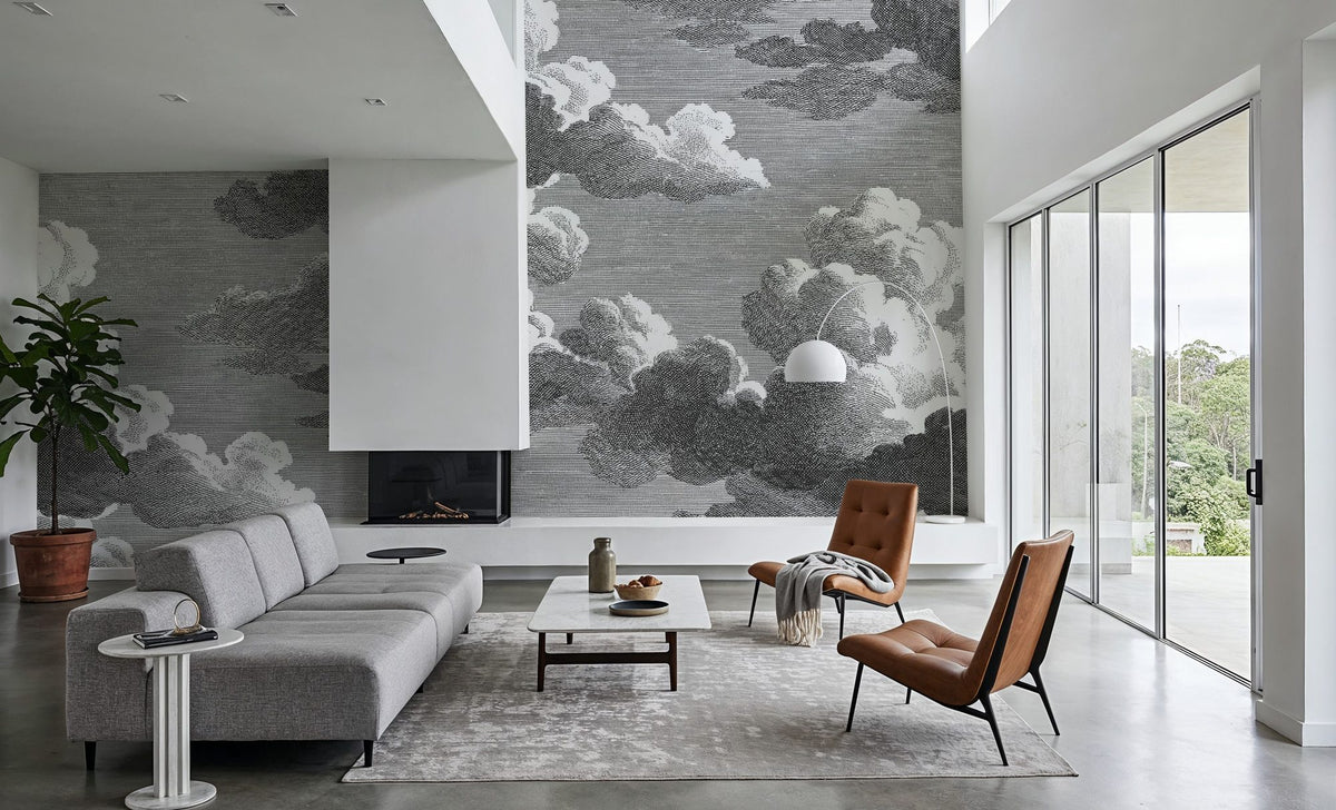 Intaglio Clouds, Storm Mural Wallpaper - room preview 05