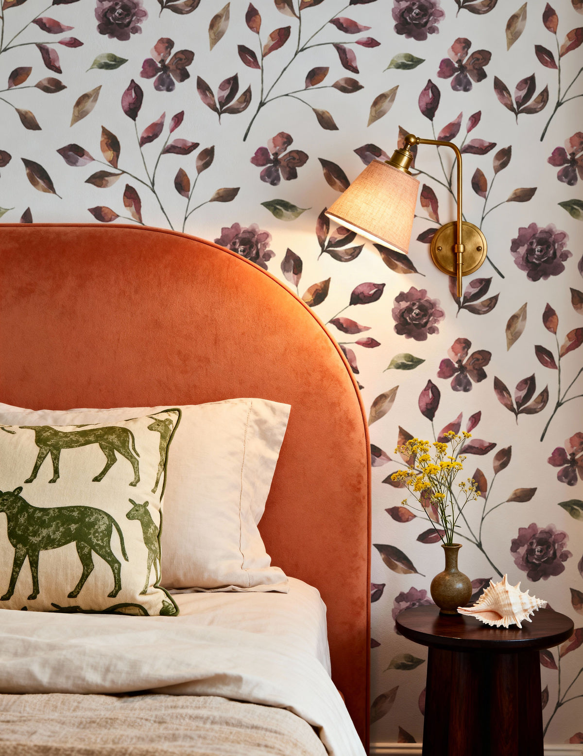 Orange and Purple Garden Mural Wallpaper - room preview 05