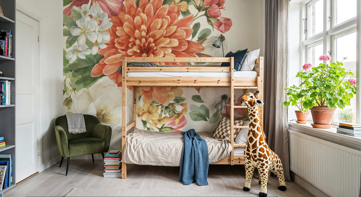 Amber Blossoms III Mural Wallpaper - room preview 05