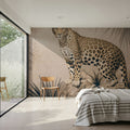 Cheetahs Tropical Jungle Monochrome Mural Wallpaper - room preview 05