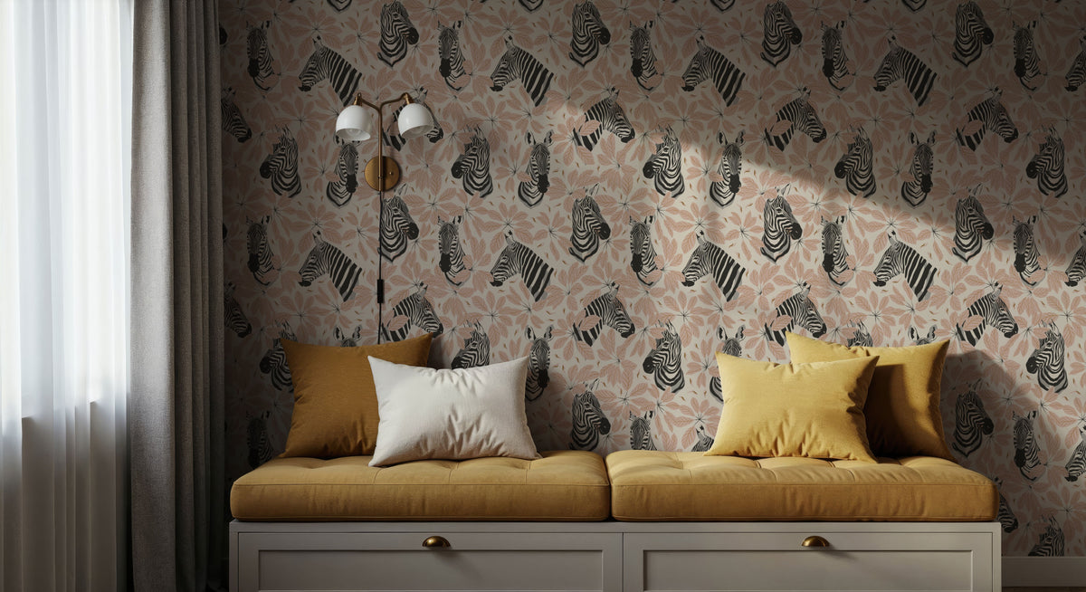 Burchell's Zebra Mural Wallpaper - room preview 05