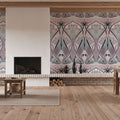 Floral Art Deco Aura, Petal Pink Mural Wallpaper - room preview 05