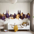 Nürnberg Germany Skyline Purple & Gold Mural Wallpaper - room preview 05