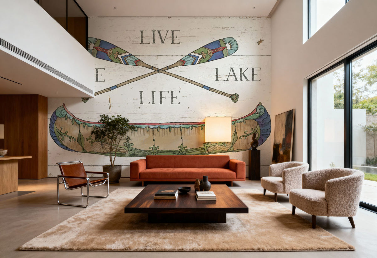 Lake Sketches III Color Mural Wallpaper - room preview 05
