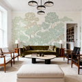 Overleaf Woodland, Light Green Mural Wallpaper - room preview 05