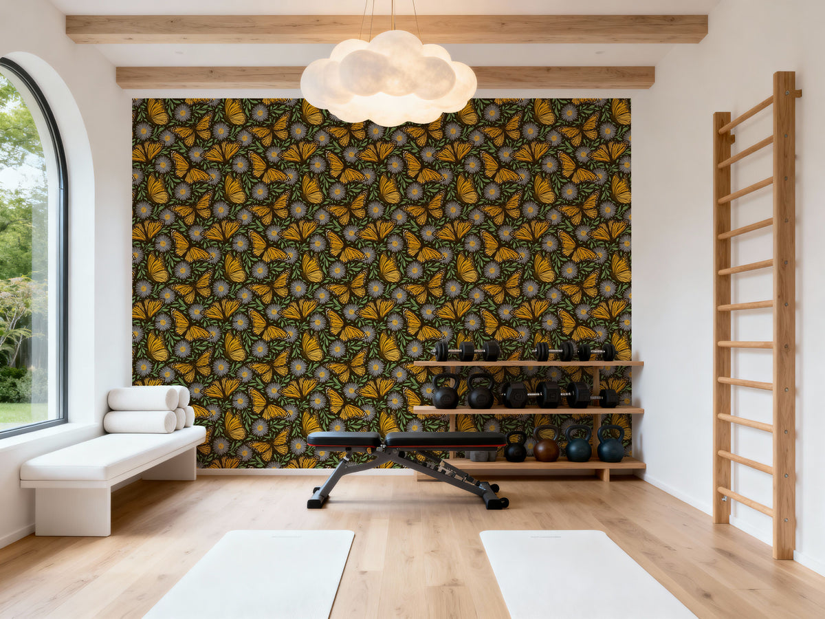 Papillion II, Sunflower Mural Wallpaper - room preview 05