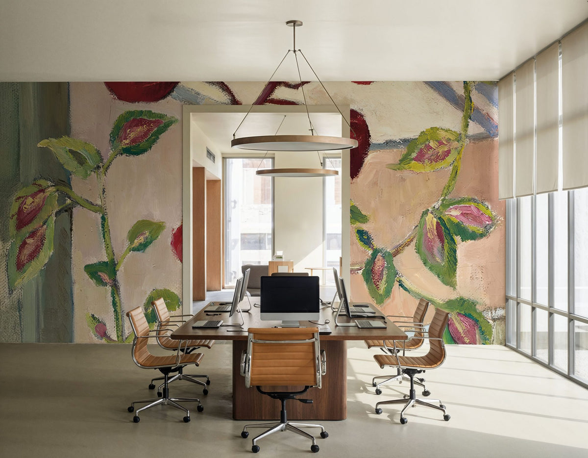 Red Leaves III Mural Wallpaper - room preview 05