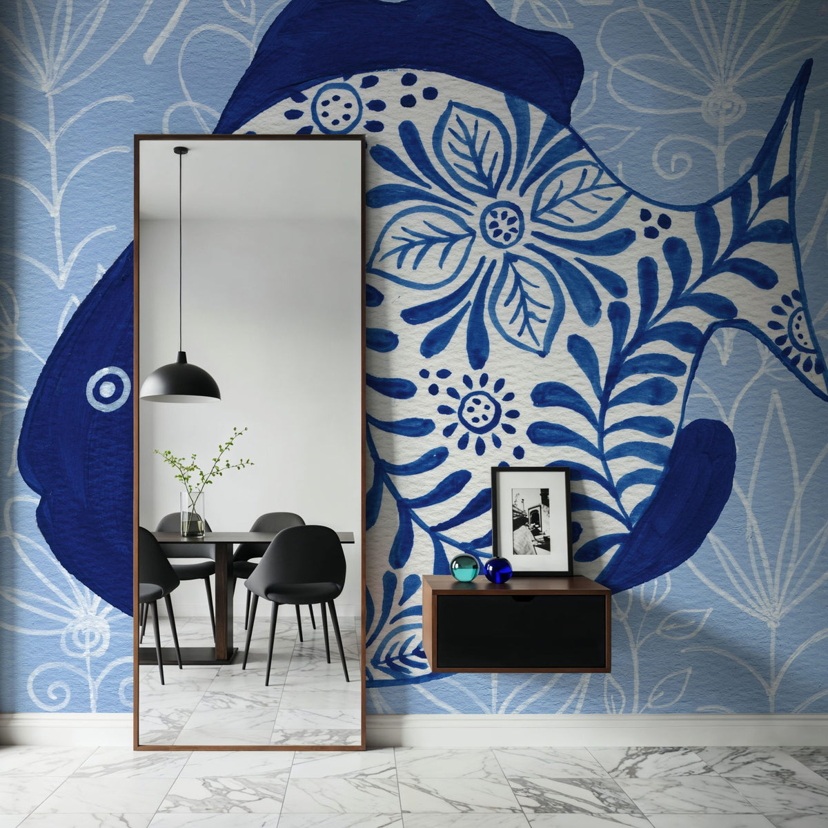 Coastal Chinoiserie II Mural Wallpaper - room preview 05