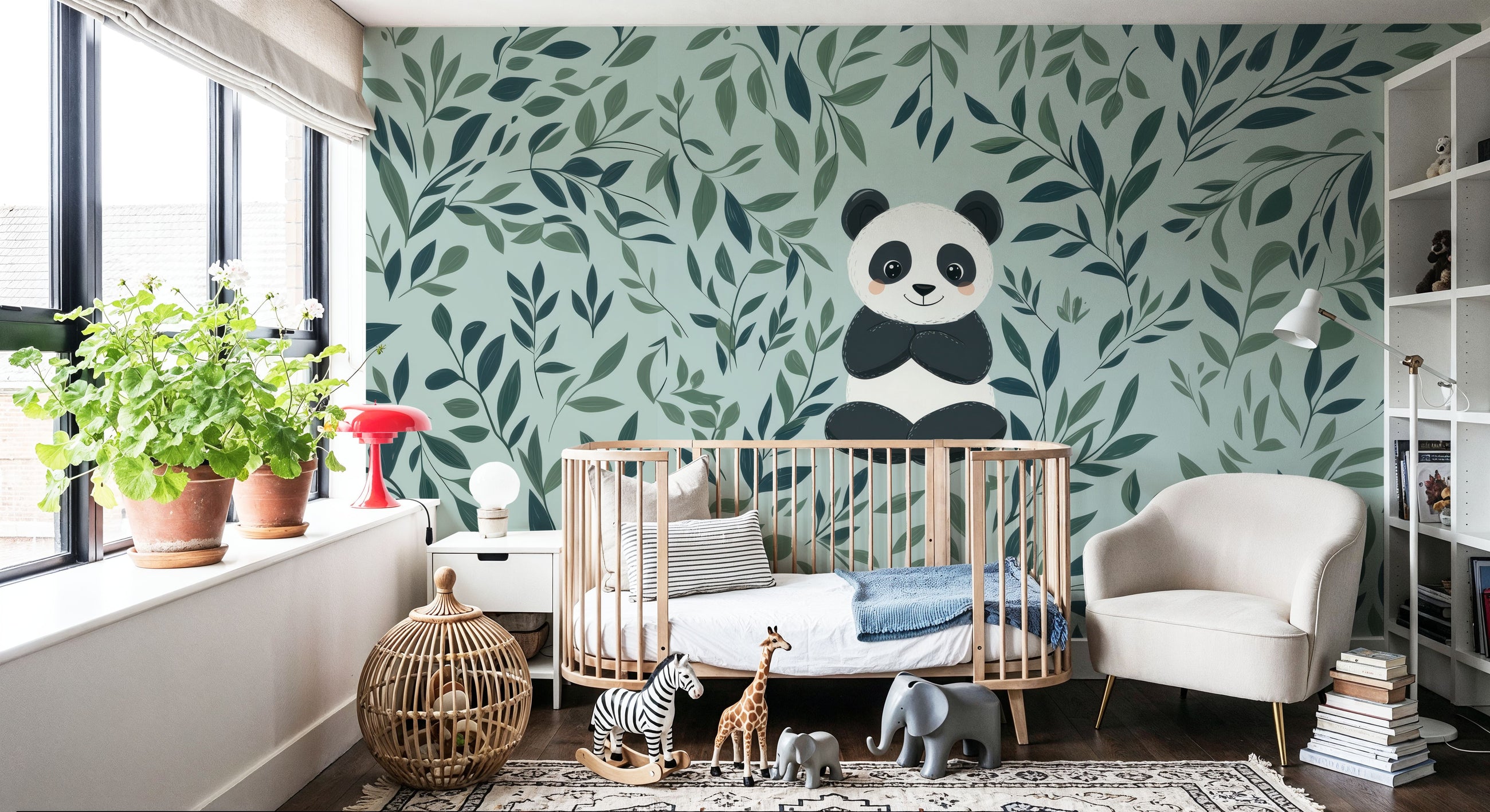 Hello Panda Mural Wallpaper