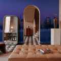 Saskatoon Skyline in Winter Mural Wallpaper - room preview 05