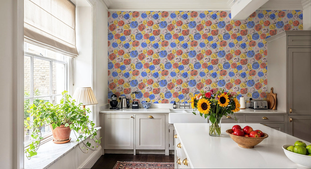 Rose Buns Mural Wallpaper - room preview 05