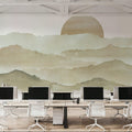 Sunrise Mountain View, Beige Mural Wallpaper - room preview 05