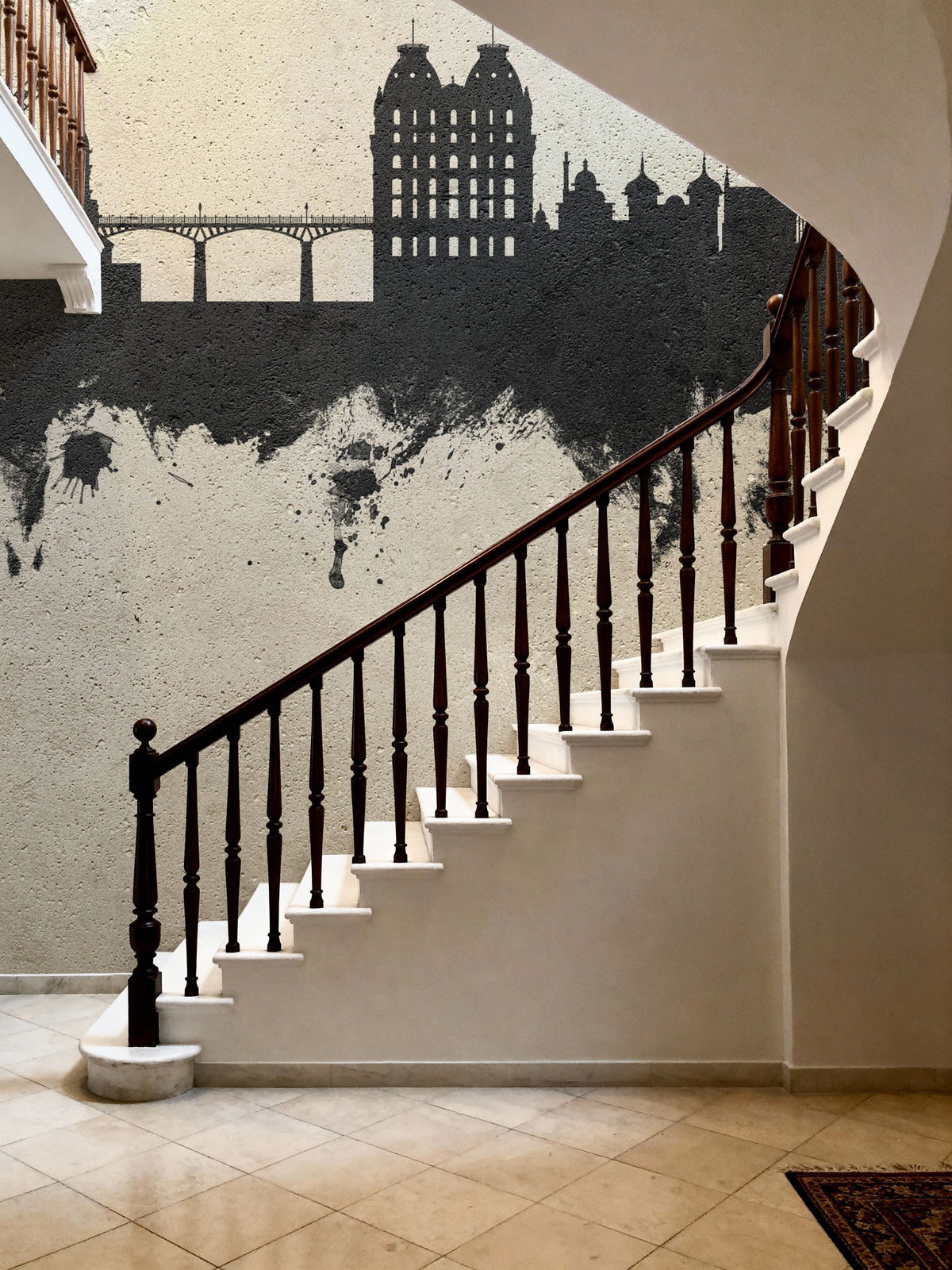 Scarborough England Skyline Concrete Mural Wallpaper - room preview 05