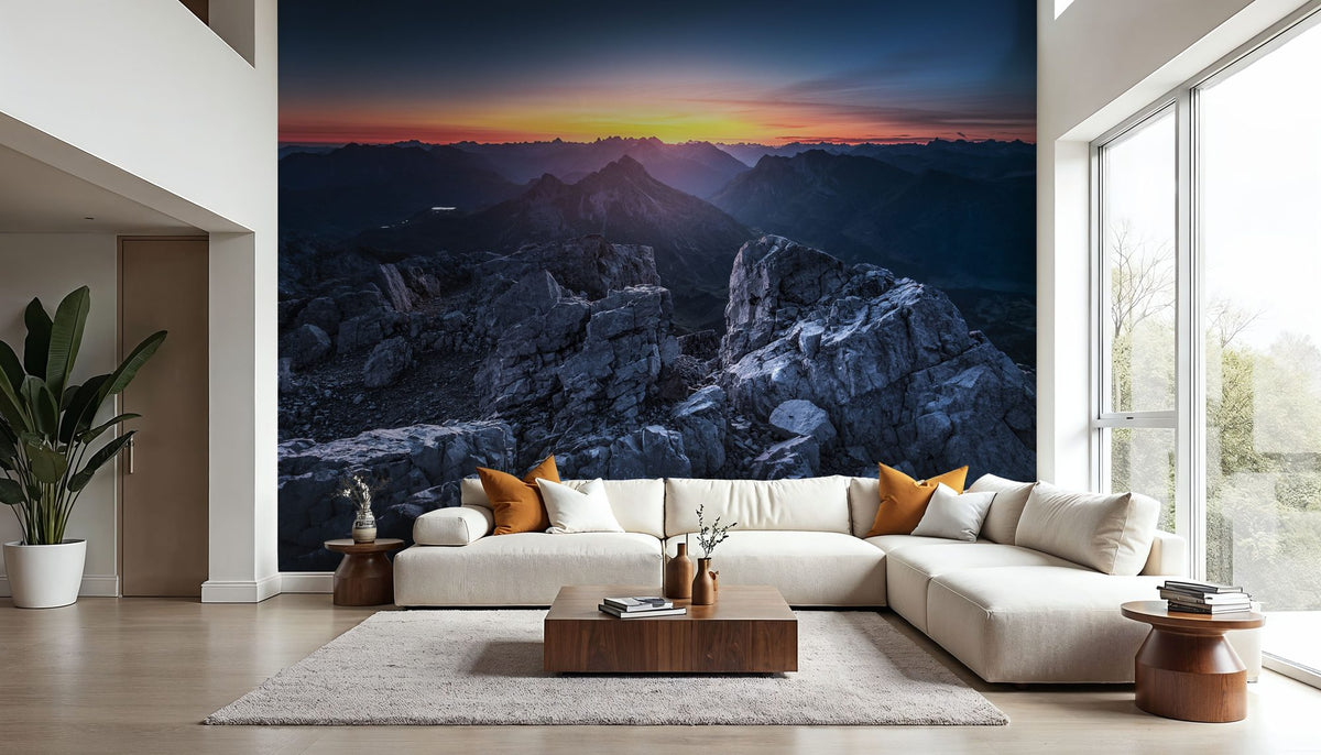 Mountanous Sunrise Mural Wallpaper - room preview 05