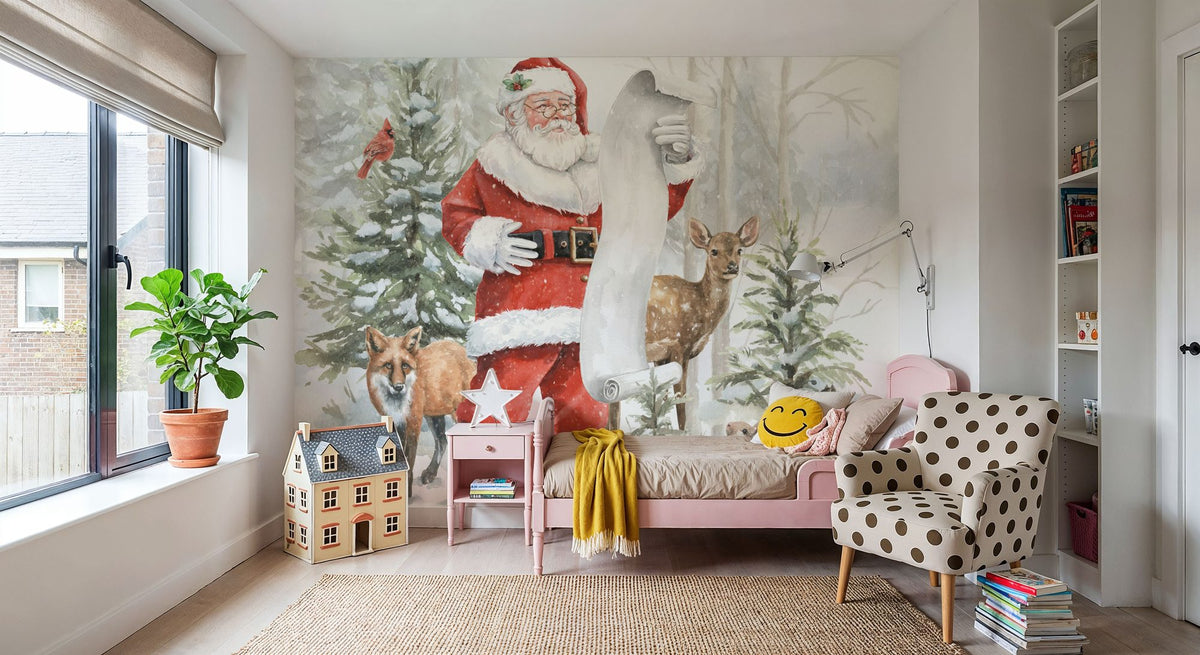 Woodland Santa IV Mural Wallpaper - room preview 05