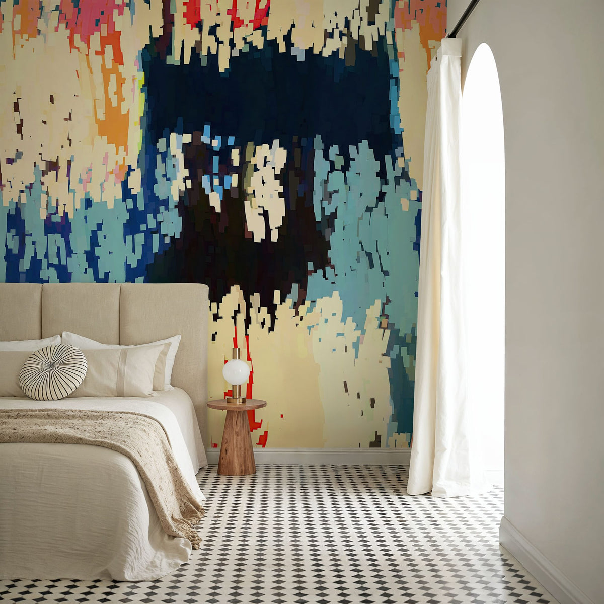 Digital Cascade Mural Wallpaper - room preview 05