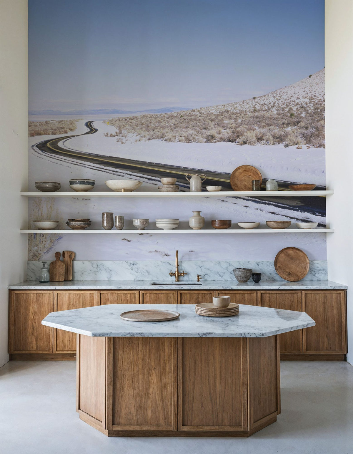 Winter Highway Mural Wallpaper - room preview 05