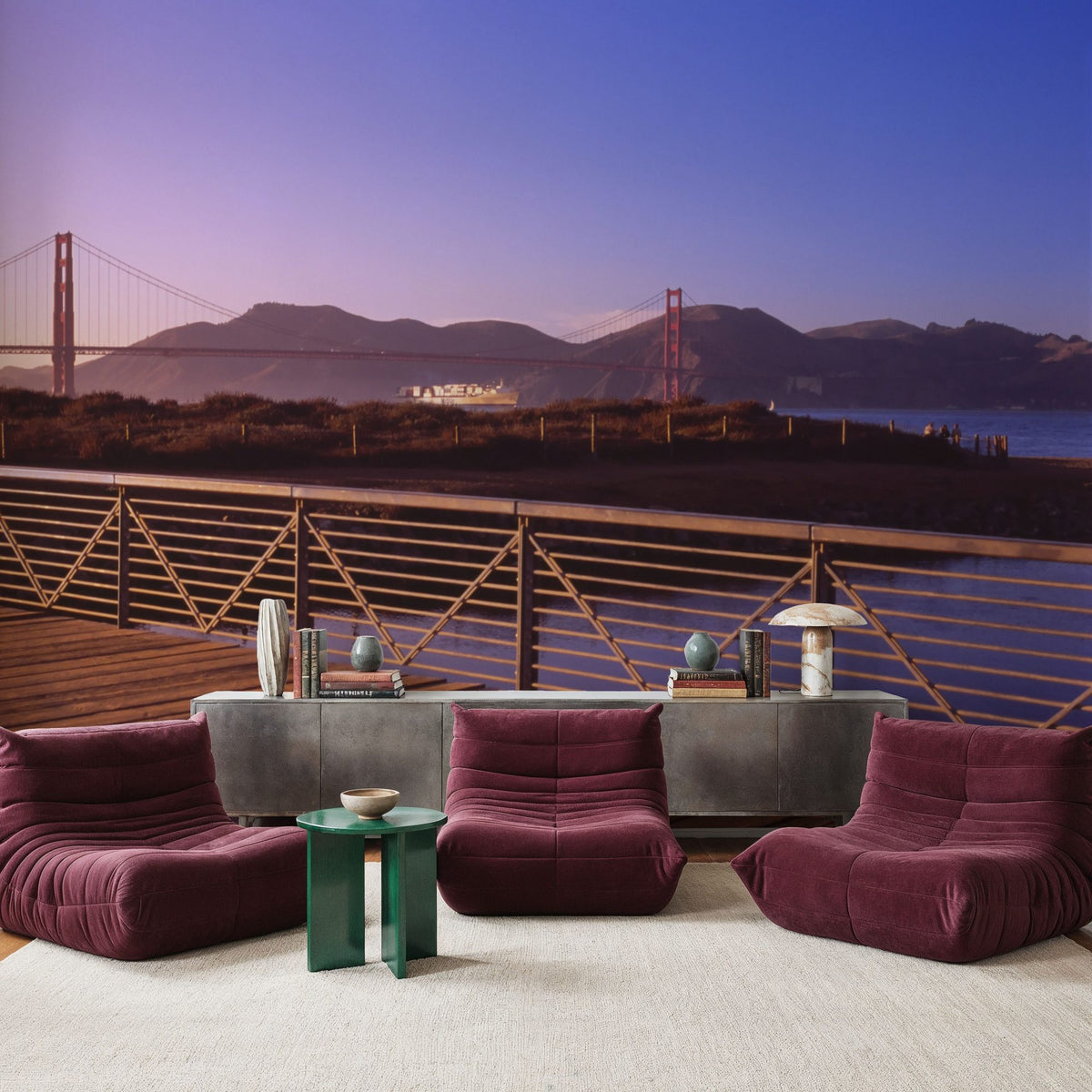 Bridge Pathway Sunset Mural Wallpaper - room preview 05